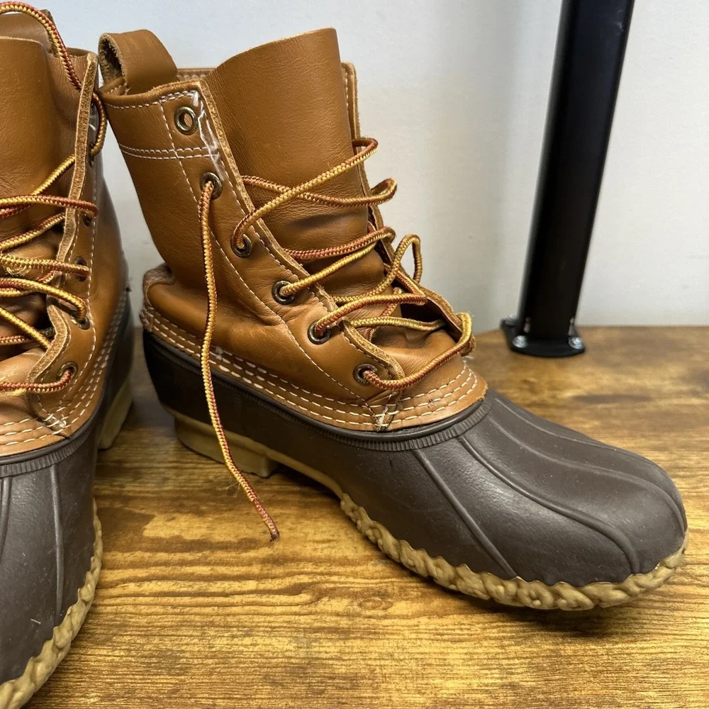 Vintage LL Bean Women's Unlined Maine Hunting Shoe Duck Boots‎ USA Made Size 9